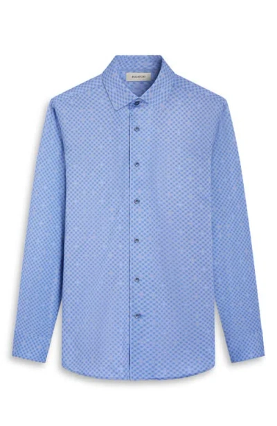 Bugatchi Devon Ooohcotton® Dot Button-up Shirt In Blue