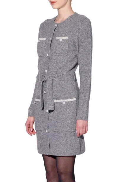 Walter Baker Beth Button Front Sweater Dress In Gray