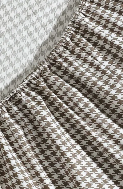 Eddie Bauer Harrison Houndstooth Cotton Percale Sheet Set In Brown