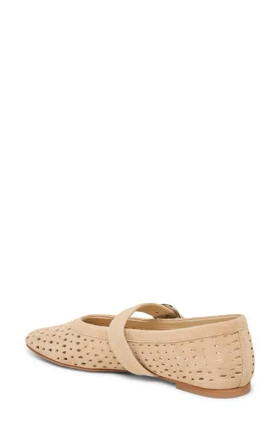 Dolce Vita Mikel Ballet Flats Camel Perforated Suede In Multi