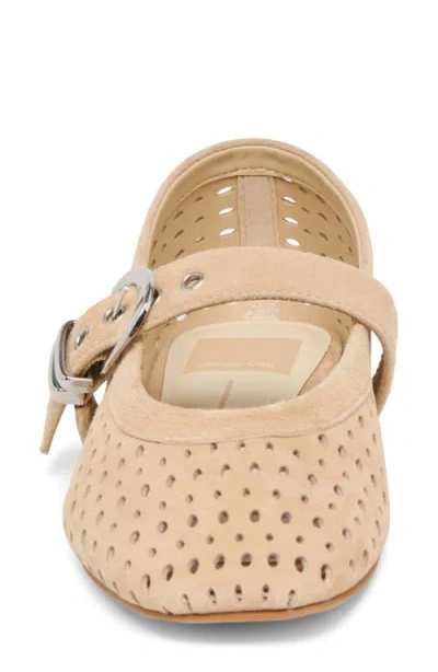Dolce Vita Mikel Ballet Flats Camel Perforated Suede In Multi