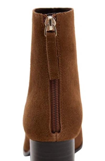 Mango Block Heel Bootie In Brown