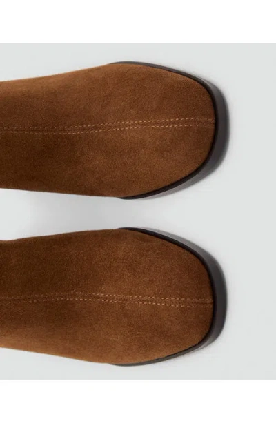 Mango Block Heel Bootie In Brown
