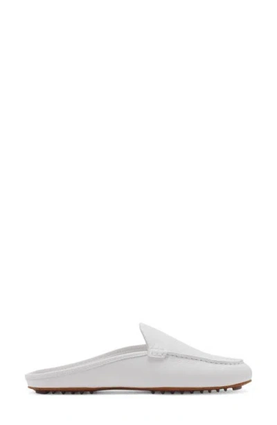 Mango Leather Flat Shoes White In White
