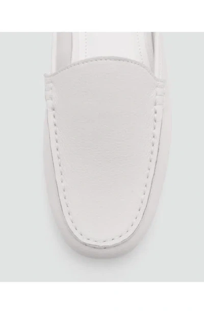 Mango Leather Flat Shoes White In White
