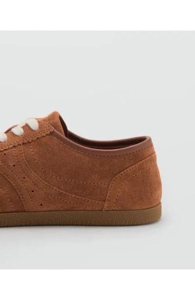 Mango Suede Trainers Medium Brown In Brown