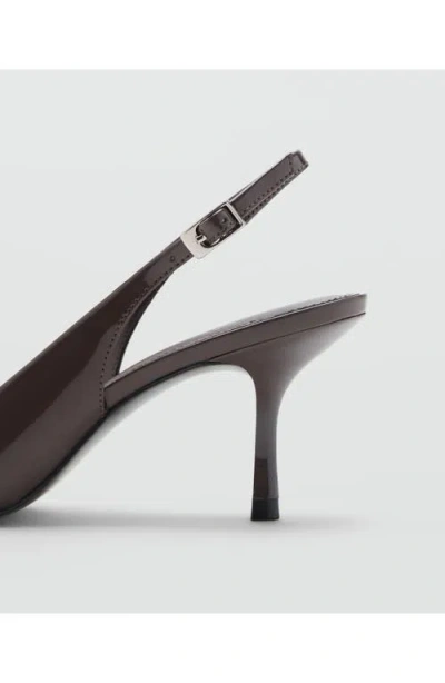 Mango Pointed Toe Slingback Pump In Brown