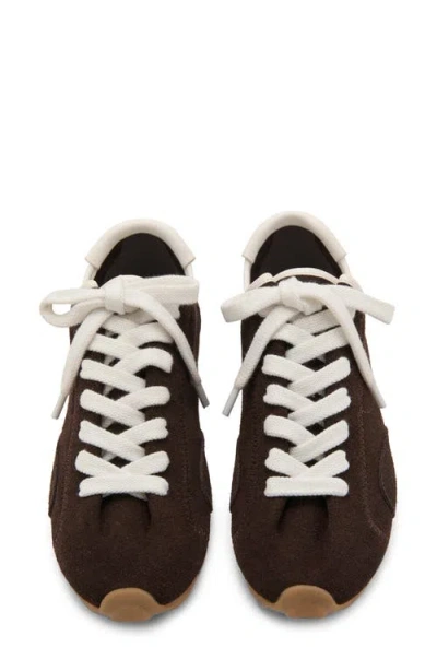 Mango Contrast Suede Sneaker In Brown