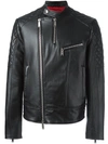 DSQUARED2 DSQUARED2 QUILT SLEEVED LEATHER JACKET - BLACK,S74AM0701SX813111789167