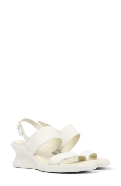 Camper Louise Slingback Platform Wedge Sandal In White