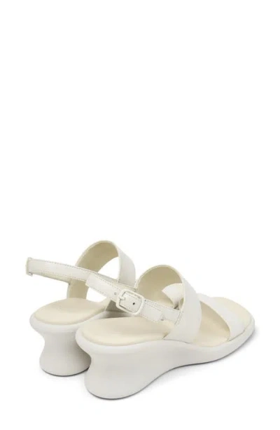 Camper Louise Slingback Platform Wedge Sandal In White
