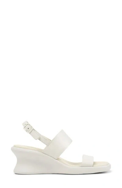 Camper Louise Slingback Platform Wedge Sandal In White