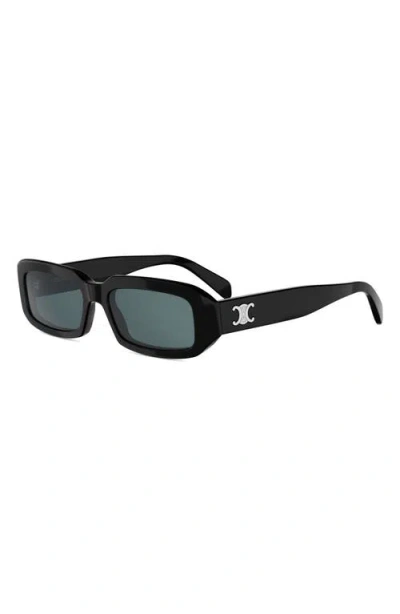 Celine Triomphe 54mm Rectangular Sunglasses In Black