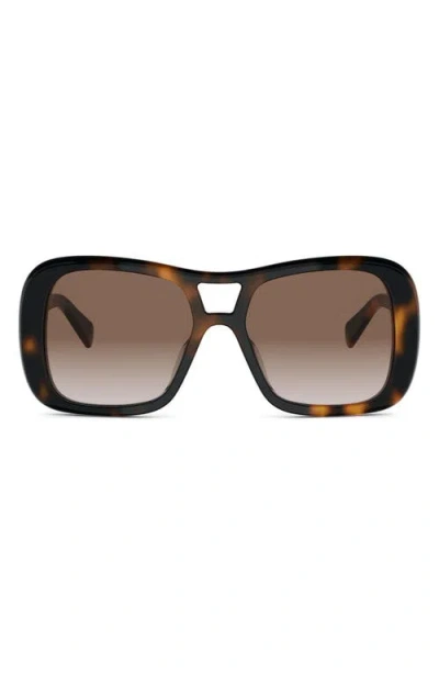 Celine Triomphe 55mm Gradient Pilot Sunglasses In Brown