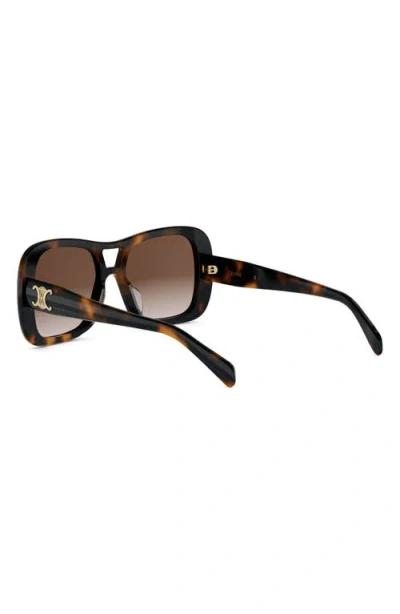 Celine Triomphe 55mm Gradient Pilot Sunglasses In Brown