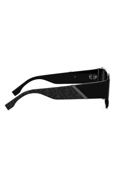 Fendi Diagonal 54mm Rectangular Sunglasses In Black