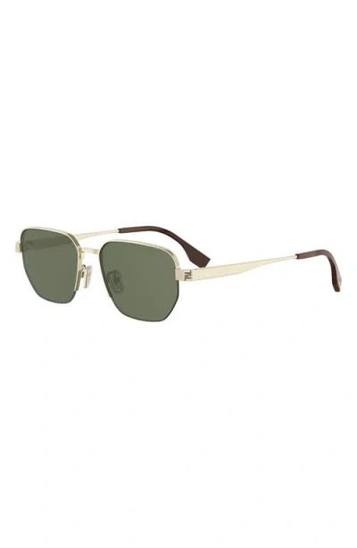 Fendi Sky 55mm Rectangular Sunglasses In Green