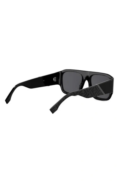 Fendi Diagonal 54mm Rectangular Sunglasses In Black