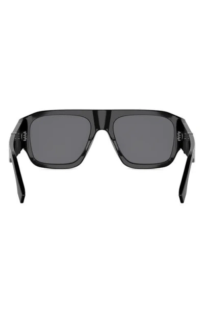 Fendi Diagonal 54mm Rectangular Sunglasses In Black