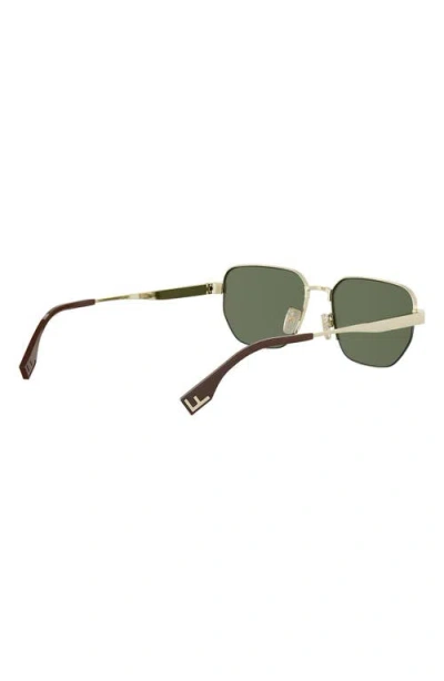 Fendi Sky 55mm Rectangular Sunglasses In Green