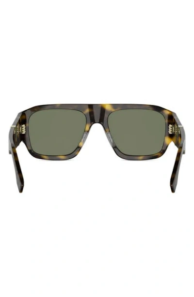 Fendi Diagonal 54mm Rectangular Sunglasses In Brown