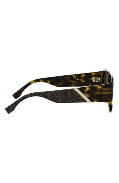 Fendi Diagonal 54mm Rectangular Sunglasses In Brown