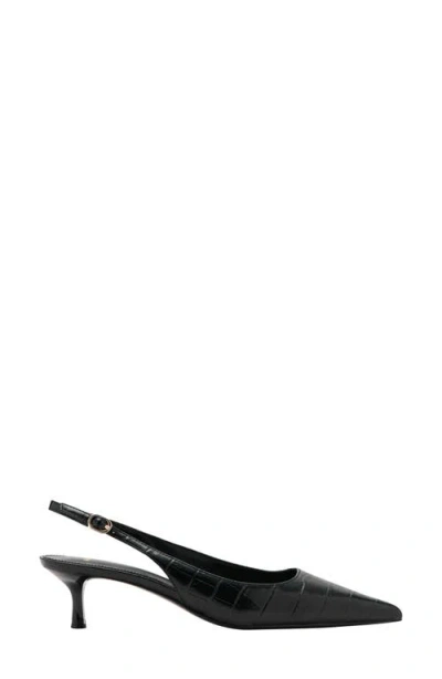 Mango Croc Embossed Slingback Kitten Heel Pump In Multi