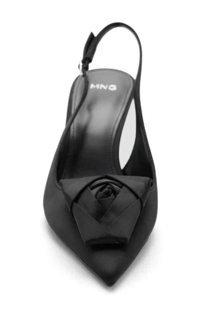 Mango Slingback Pointed Toe Pump In Black