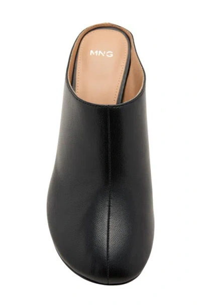 Mango Leather Clog In Black