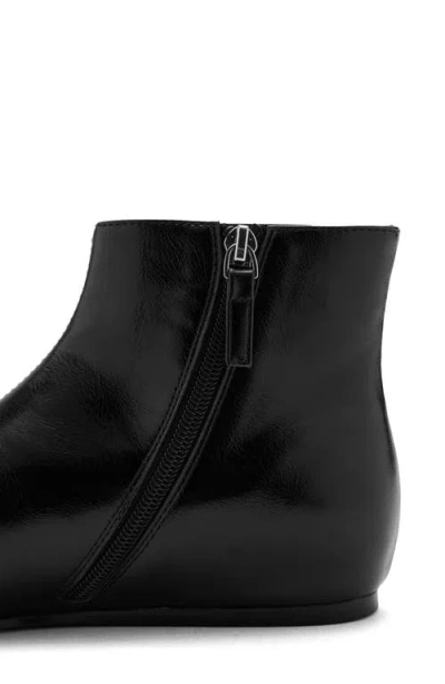 Mango Flat Ankle Boot With Zipper Black In Black