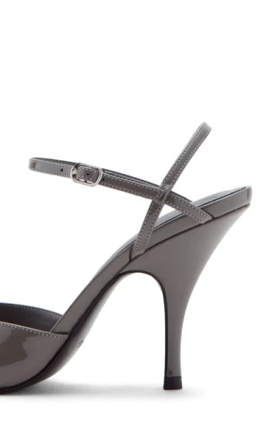Mango Ankle Strap Pointed Toe Slingback Pump In Gray