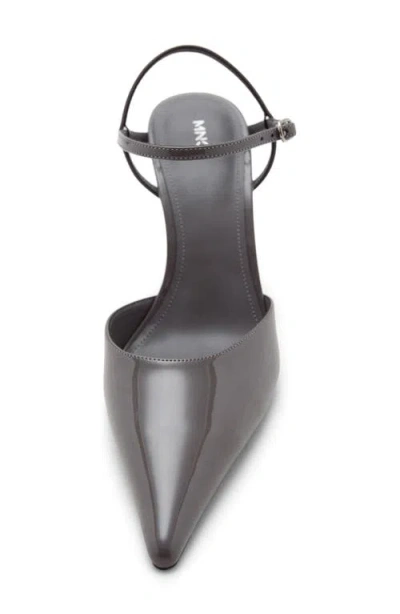 Mango Ankle Strap Pointed Toe Slingback Pump In Gray