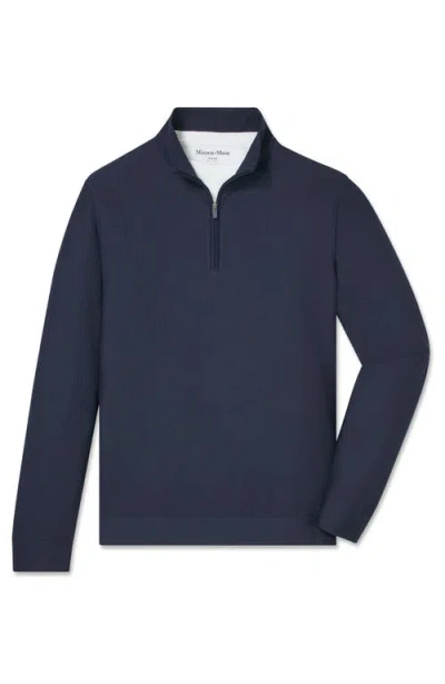 Mizzen + Main Mizzen+main Easton Textured Performance Quarter Zip Pullover In Blue