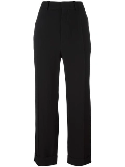 Chloé Black Flared Stretch-wool Trousers