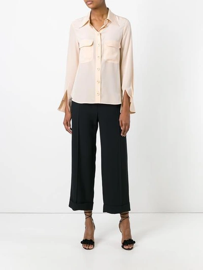 Shop Chloé Cropped Tailored Trousers In Black