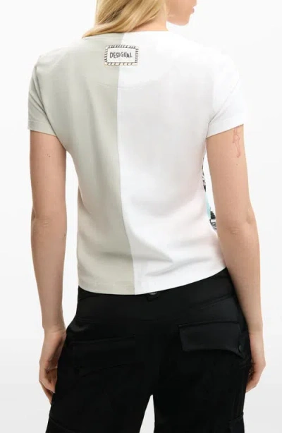 Desigual Mickey & Minnie Mouse Paneled Graphic T-shirt In Multi