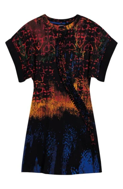 Desigual Printed T-shirt Minidress In Multi