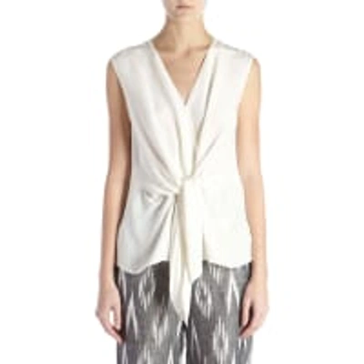3.1 Phillip Lim Silk Sleeveless Tie-front Blouse In  Antique White