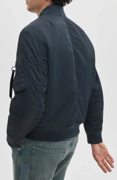 Rag & Bone Manston Nylon Bomber Jacket In Blue