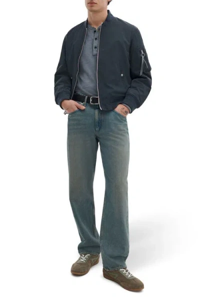 Rag & Bone Manston Nylon Bomber Jacket In Blue