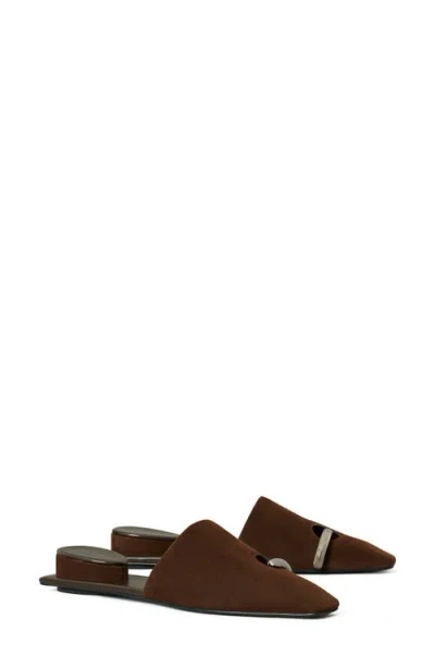 Tory Burch Pierced Mules In Brown