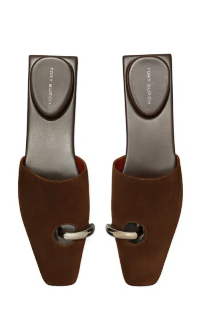 Tory Burch Pierced Mules In Brown