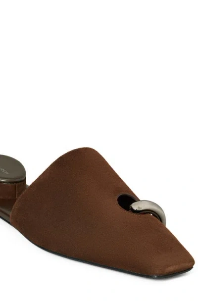 Tory Burch Pierced Mules In Brown