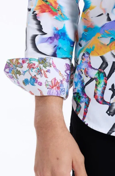 Robert Graham Mane Event Stretch Cotton Button-up Shirt In Multi