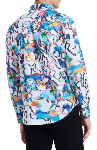 Robert Graham Mane Event Stretch Cotton Button-up Shirt In Multi
