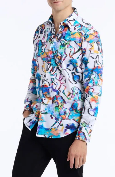 Robert Graham Mane Event Stretch Cotton Button-up Shirt In Multi