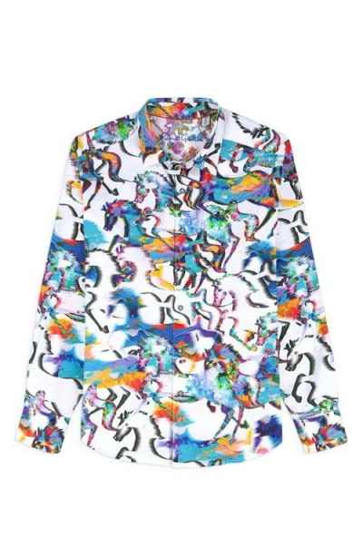 Robert Graham Mane Event Stretch Cotton Button-up Shirt In Multi