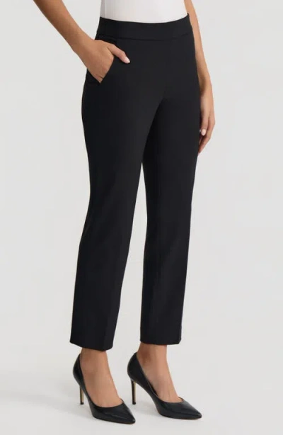 Kasper The Audrey Pull-on Straight Leg Pants In Black