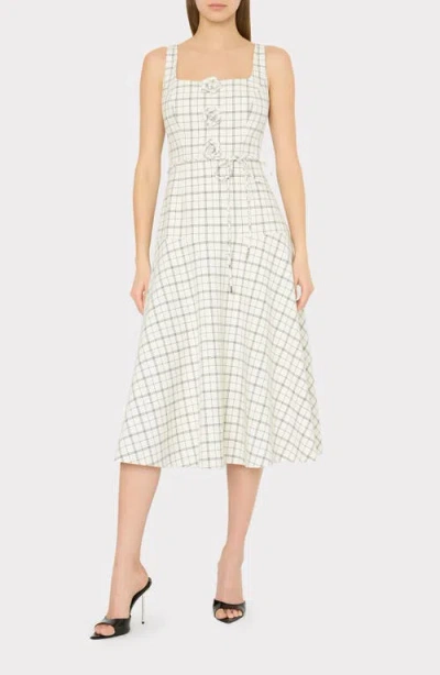 Milly Mira Plaid Midi Dress In Multi