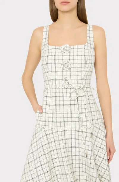 Milly Mira Plaid Midi Dress In Multi